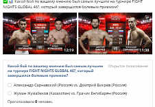 ОПРОС! Какой бой по вашему мнению был самым лучшим на турнире FIGHT NIGHTS GLOBAL 46?, который завершился болевым приемом?